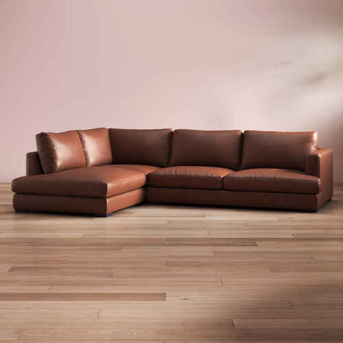 Leather corner deals chaise lounge